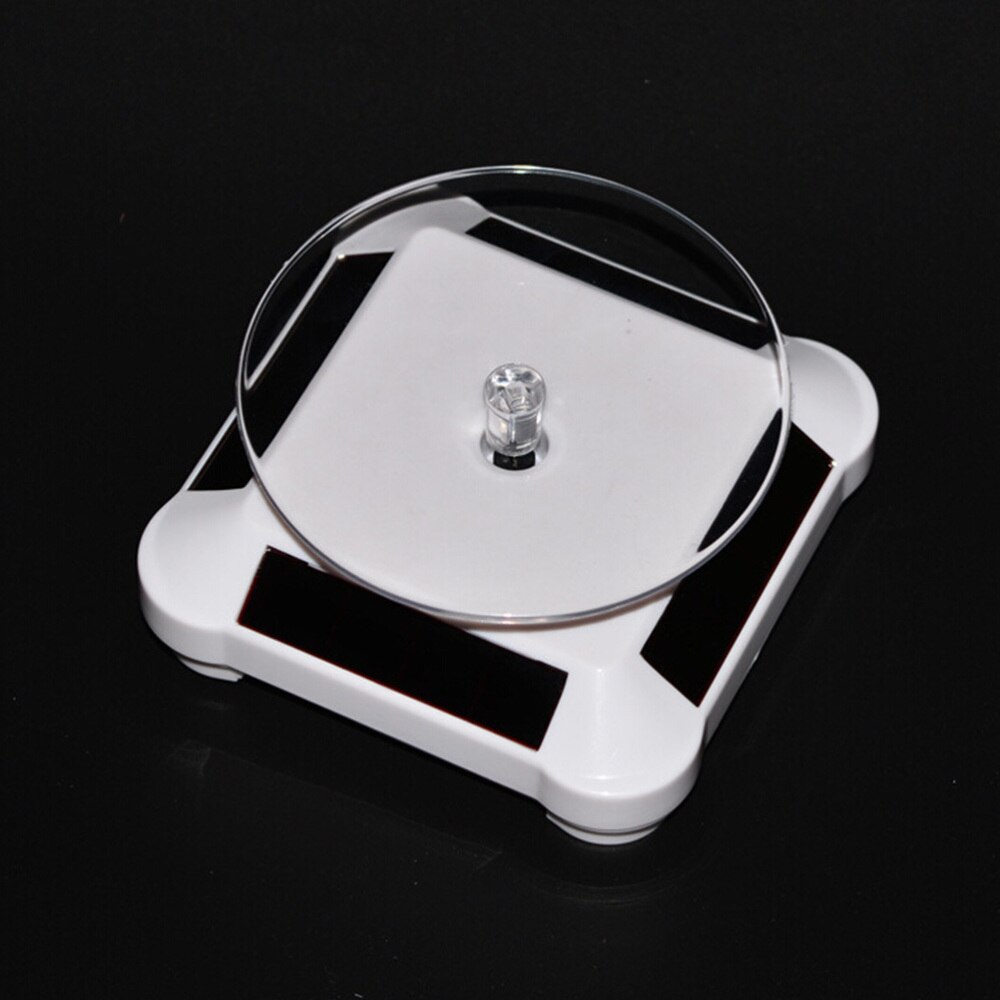 Solar Energy Electric Rotating Display Stand Tray Jewelry Accessories Prop Stand Phone Display Stand No Battery Included(Golden): White