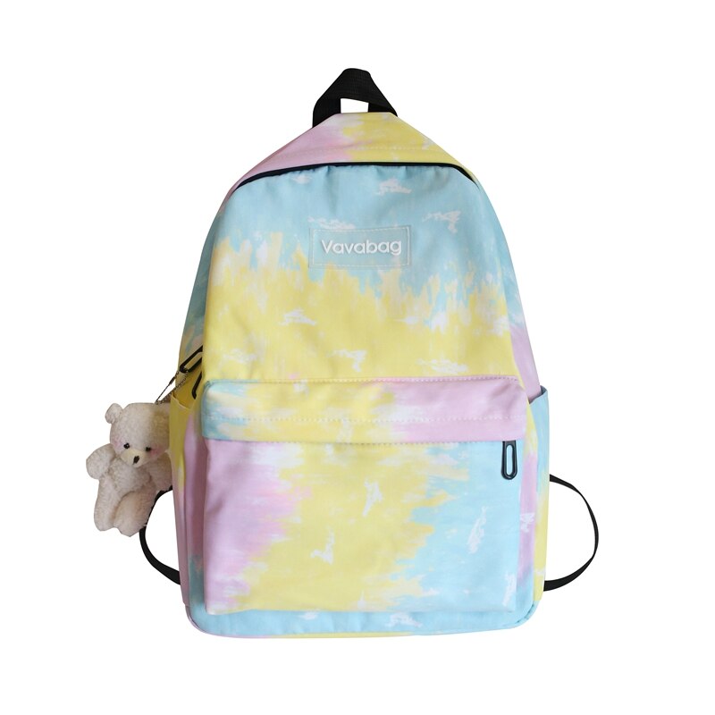 Hocodo moda mochila panelled cor náilon mochila feminina saco de escola para adolescentes casual bolsa de ombro mochila viagem volta pacote: Yellow