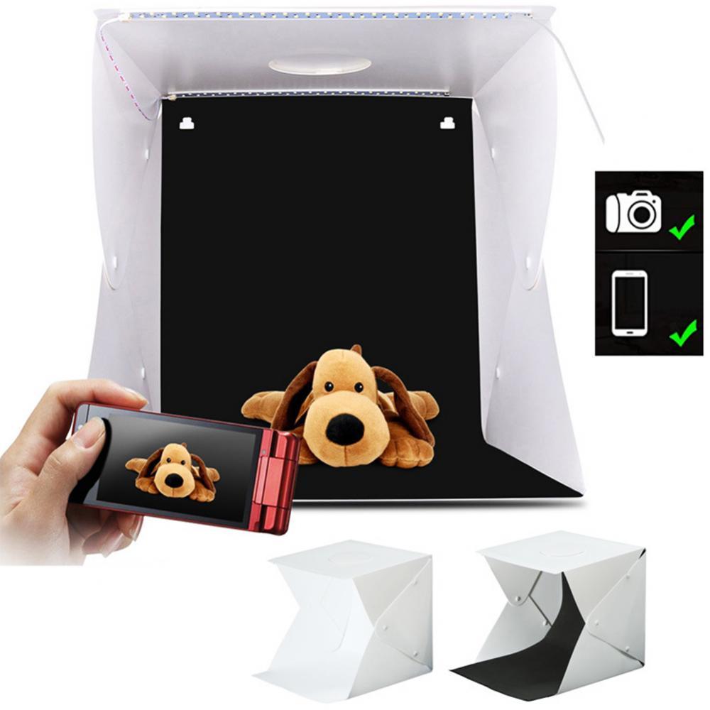 PULUZ 30cm Photo Studio Light Tent Photo Box Photo Studio Box Photo Tent Photographing Light Box with 112 Dimmable LED Lamp Beads, 6 Colors Backgrounds (30cm, Black