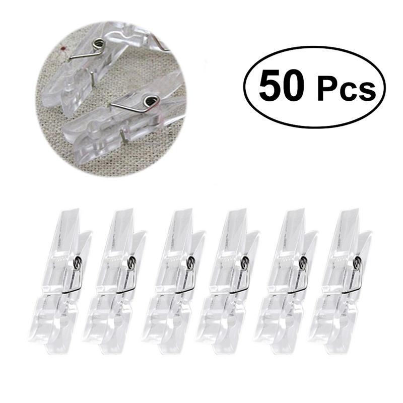 50 Pcs Lente Opknoping Clips Klemmen Plastic Kleding Lijn Clips Mini Papier 'S Clip Wasknijpers