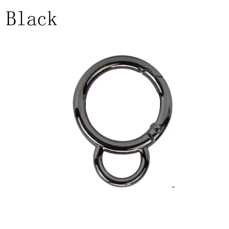 10pcs Gourd Shape 28MM Metal Spring Hook Buckle Jewelry Pendant DIY Crafts Outdoor Buckle Luggage Accessories: Black