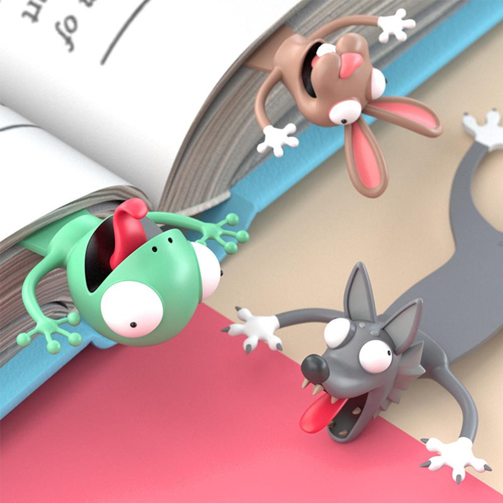 3D Animal Wacky Bookmarks Cute Book Marks Cartoon Bookmark for Kids Teens Boys Girls Help with Reading