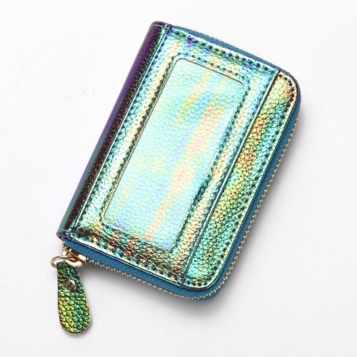 CUIKCA Multi-Card Bag RFID Wallet Card Holders Slim Women Wallet Purse Flash Sequins PU Leather Wallet ID Credit Card Cases: mixcolour