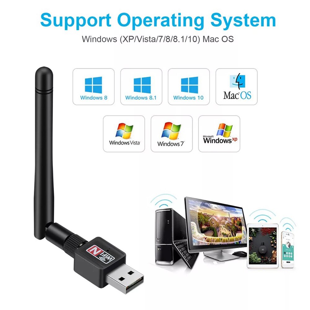 USB Wifi Adapter Antenna 150Mbps Mini Wireless Network Card Wi-fi Adapter 802.11g/n LAN Ethernet USB Wifi Dongle For Laptop PC