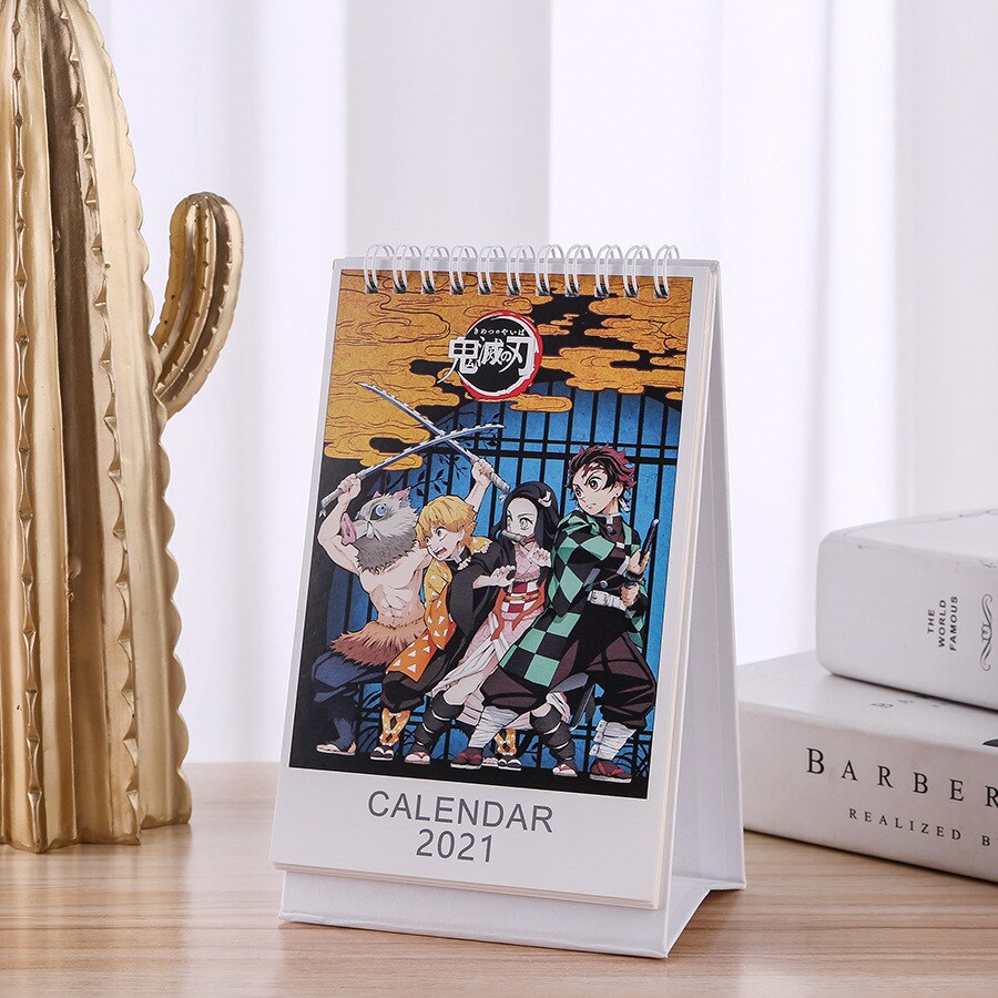 Desktop Calendar Demon Slayer Kimetsu No Yaiba Kamado Tanjirou Nezuko Desk Calendar Daily Schedule Planner Stationery Grandado