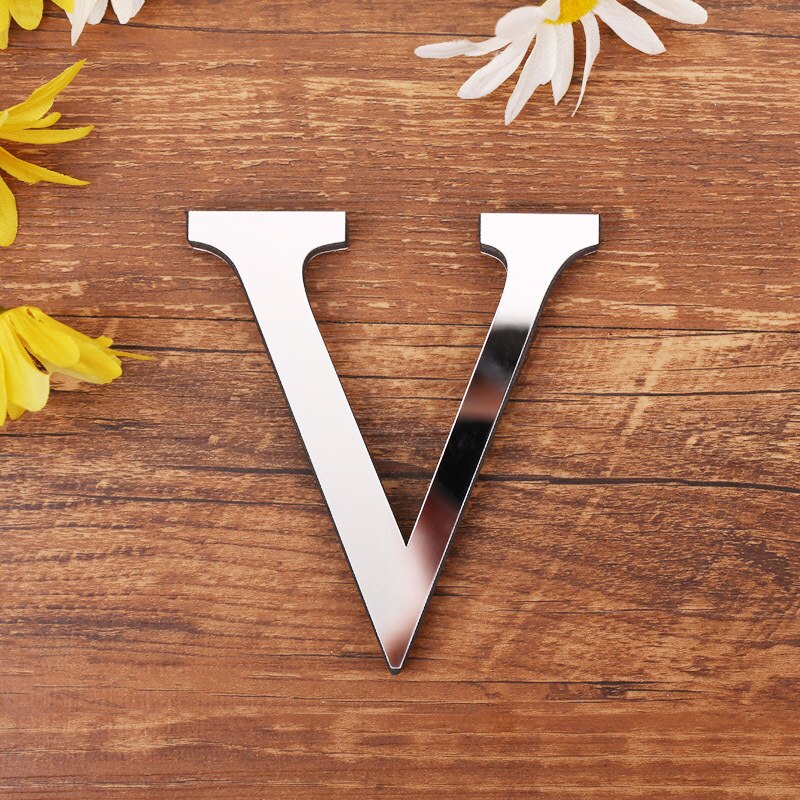 Silver Letter Acrylic 3D Mirror Wall Sticker Home Decor Alphabet Poster For Birthday Party Wedding Diy Wallpaper Peel & Stick: Chocolate
