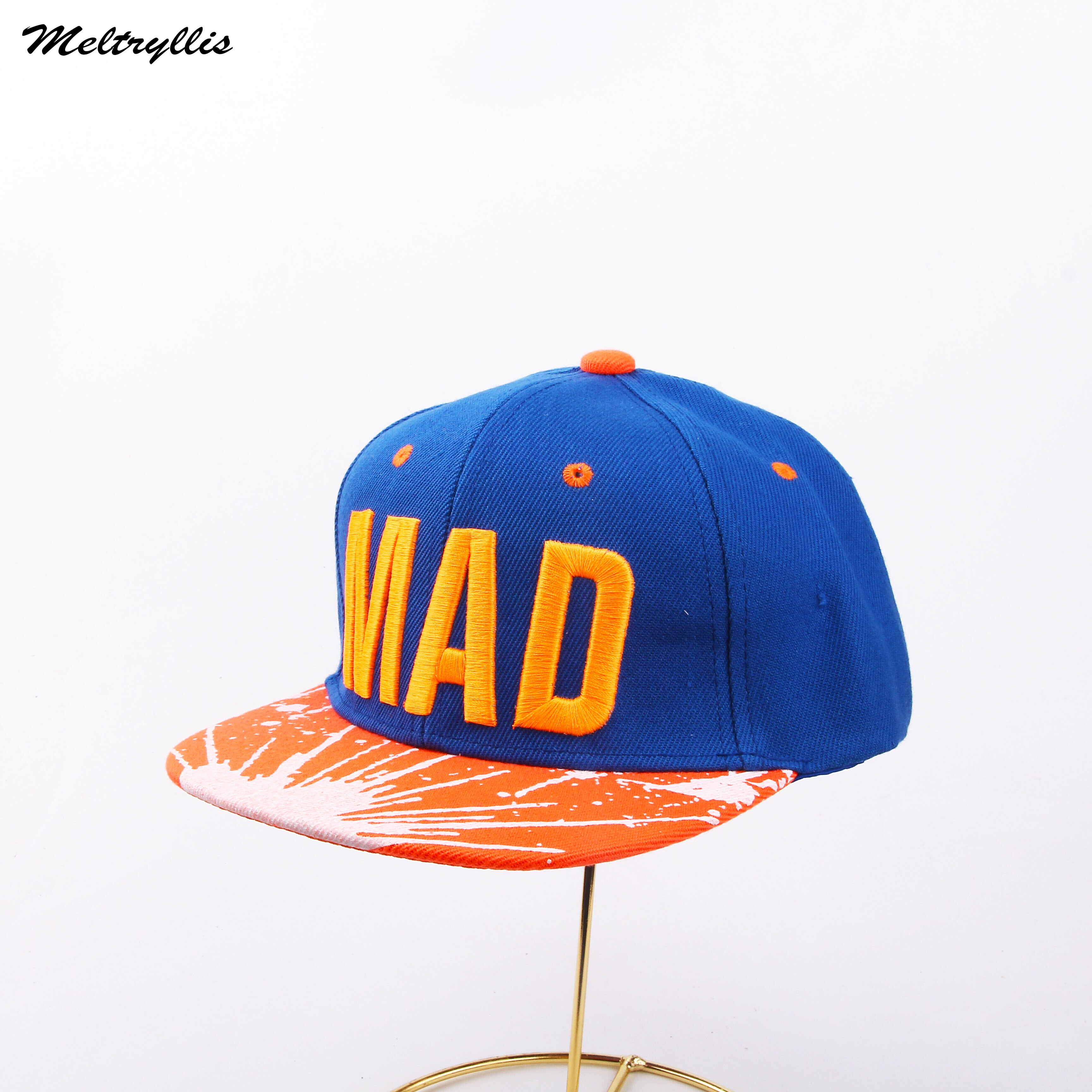 [meltryllis] bogstaver broderi "kad" hip hop kasket unisex baseball hat personlighed simple solhætter: Blå
