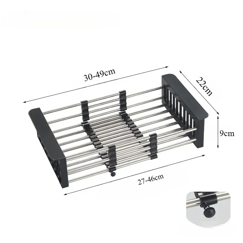 Roll Up Triangle Dish Drying Rack Kitchen Sink Organizer Corner Over The Sink Sponge Rag Holder Foldable Stainless Steel Drainer