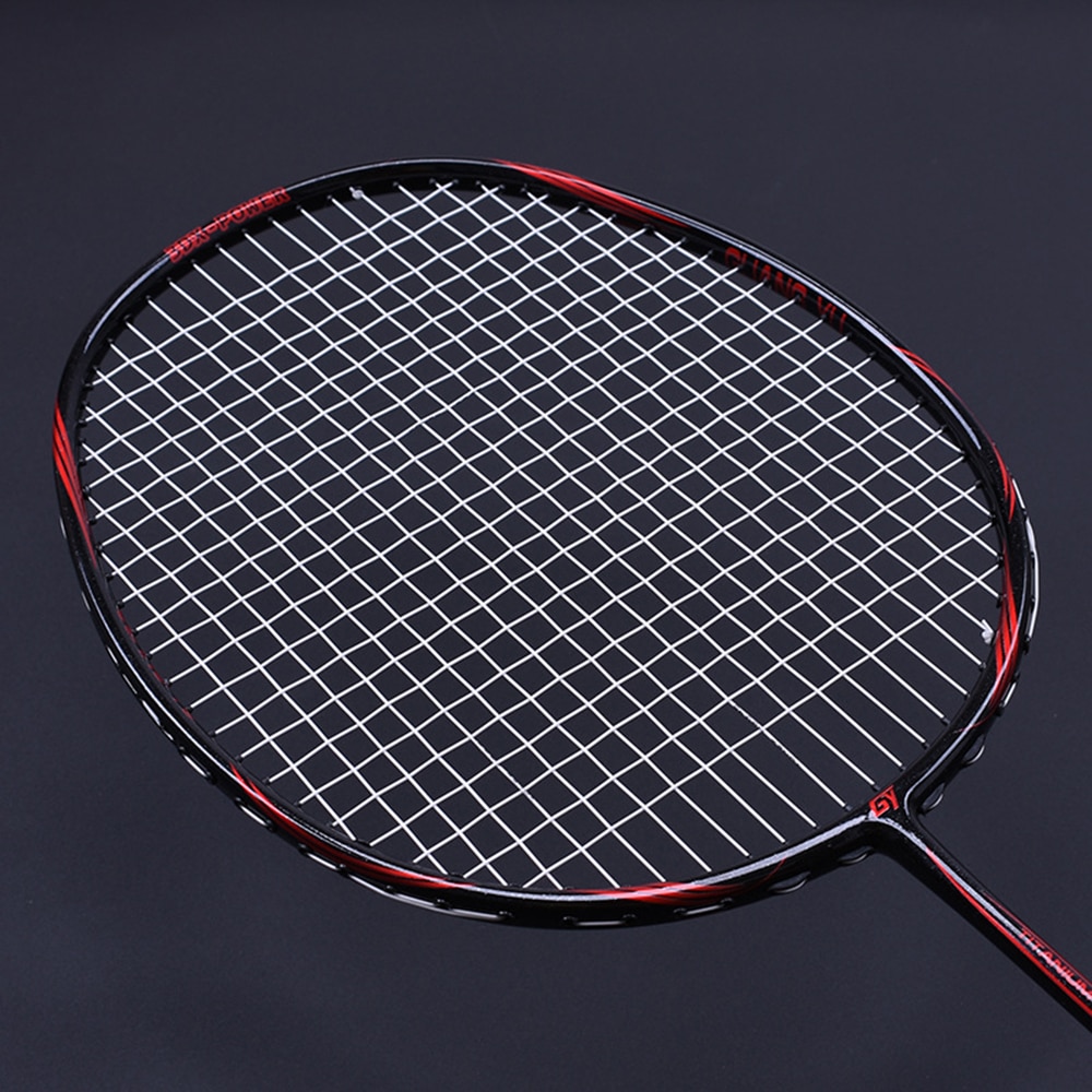 6U 72g Strung Badminton Racket Balanced Carbon Badminton Racquet 22-30 LBS free Grips and Sweatband