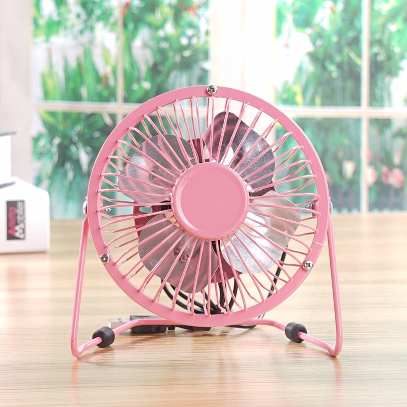 Draagbare mini-ventilator airconditioner luchtkoeler tafel kleine handventilator bureau elektrische hand usb tafel kamerkoeling slaap thuiskantoor: Roze