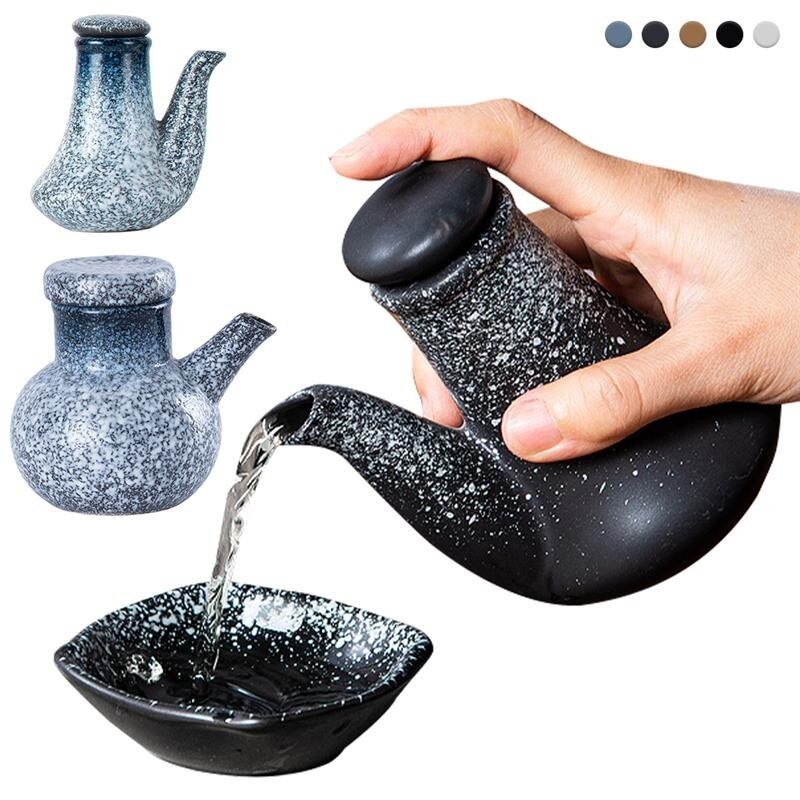 300ml japanilaistyylistä keraaminen öljy-oliivi-annostelija soijakastike kattila pieni etikka kattila kastikepurkki öljypullo astiasto maustepullo