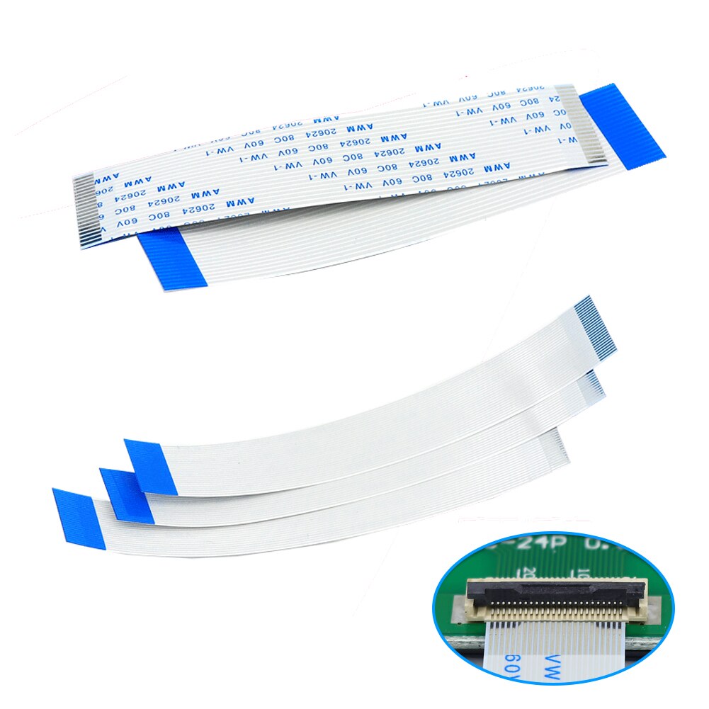 TKDMR, cable plano flexible FFC FPC, cable LCD AWM 20624 80C 60V VW-1 1MM, Conector de 4 pines 50-300MM, Conector de cable 4P-40P