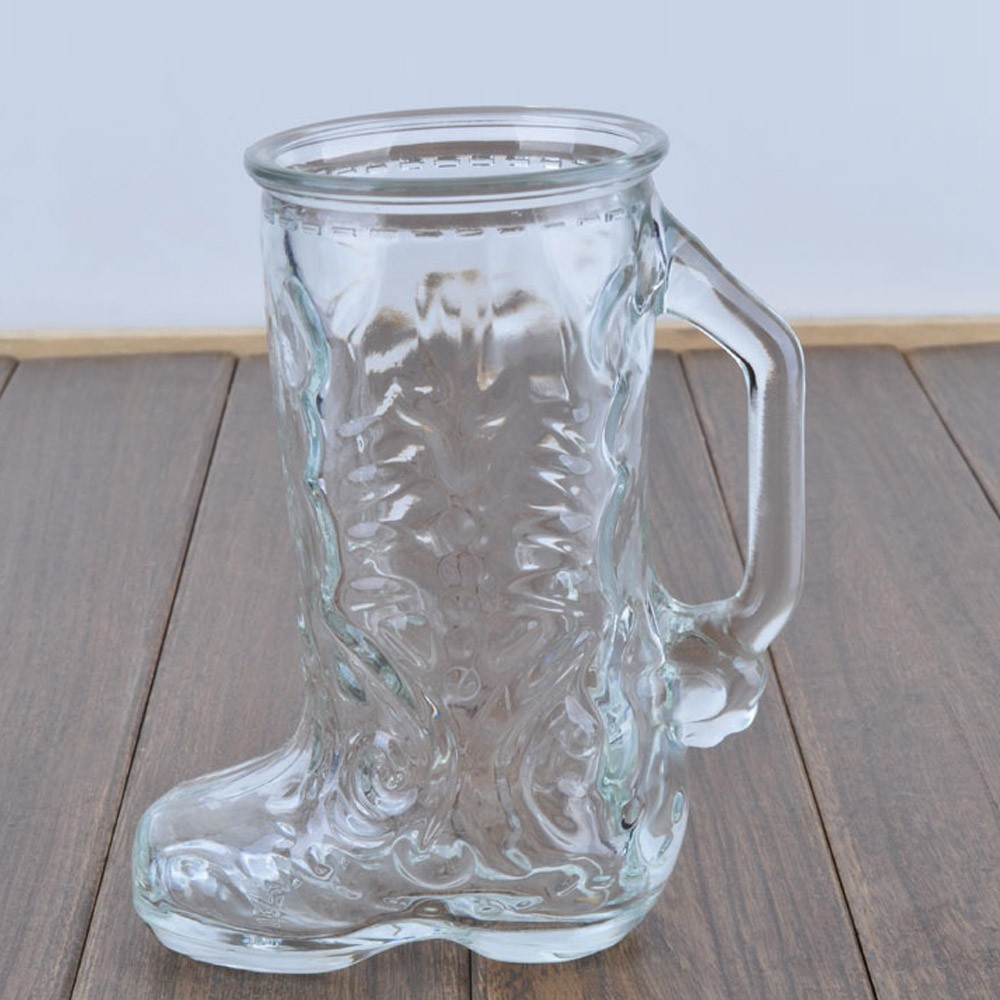Novelty Glass Boot Shape Beer Water Mug Cup 500ml Drinking Coffee Cappuccino Cocktail Tea Cups Camping Tumbler with Handle