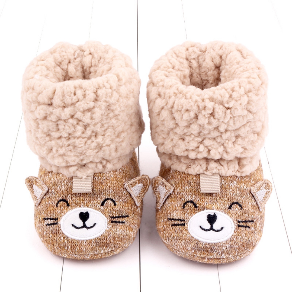 Autunno inverno stivali da bambino neonato autunno inverno stivali per ragazze ragazzi Fuzzy primi camminatori suola antiscivolo scarpe calde: Z / -11