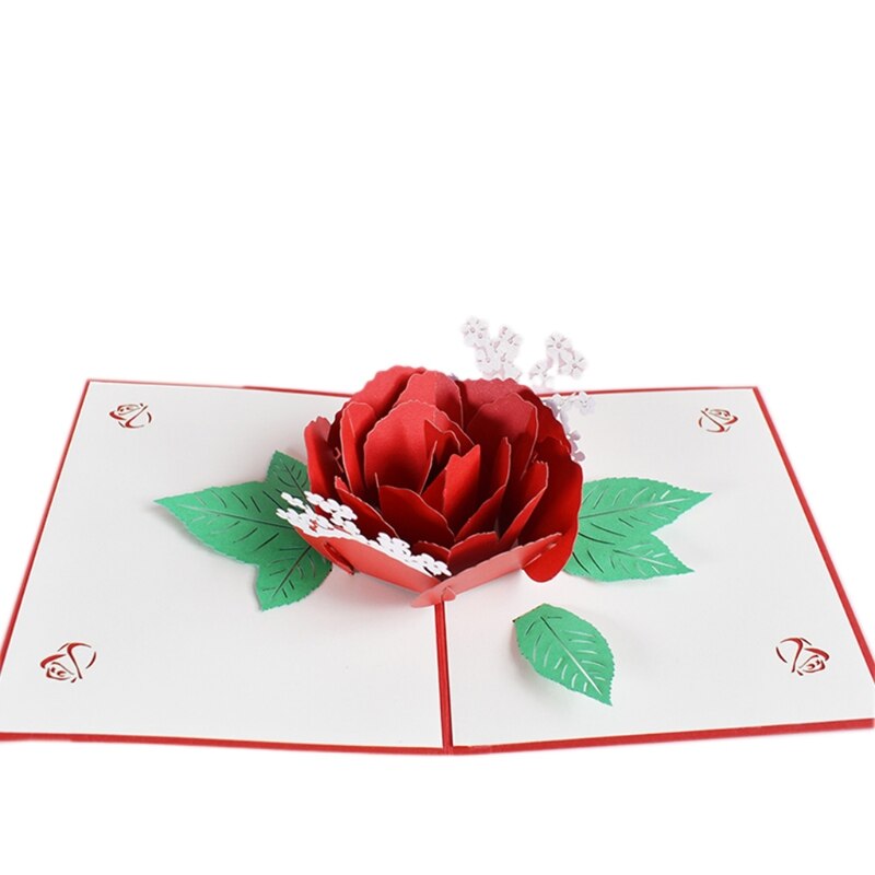 Cartolina d'auguri floreale del fiore di pop-su 3D per l'anniversario di matrimonio di laurea di festa del papà della mamma di compleanno con la busta: 7