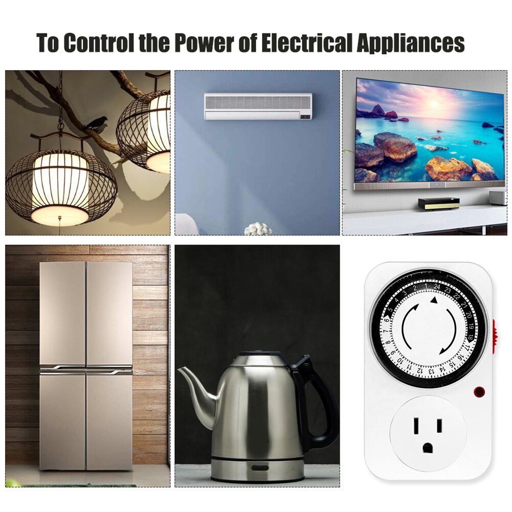 24-hour cycle timer socket switch kitchen timer socket cycle universal timer socket mechanical timer US EU Plug