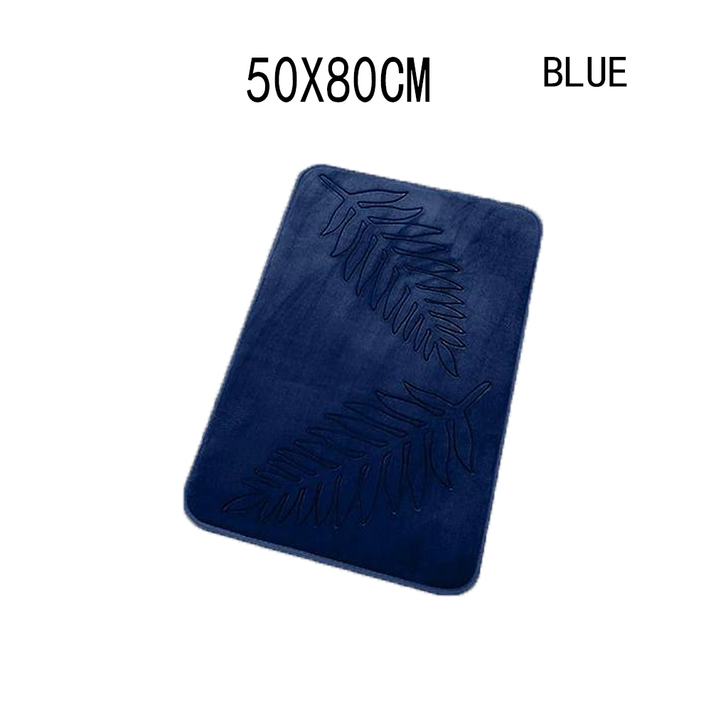 Non Slip Bath Mat Soft Black Memory Foam Bath Mat Water Absorbent Washable Rugs for for Bathroom Bedroom Bath Mat Dark Dlue: DEEP BLUE