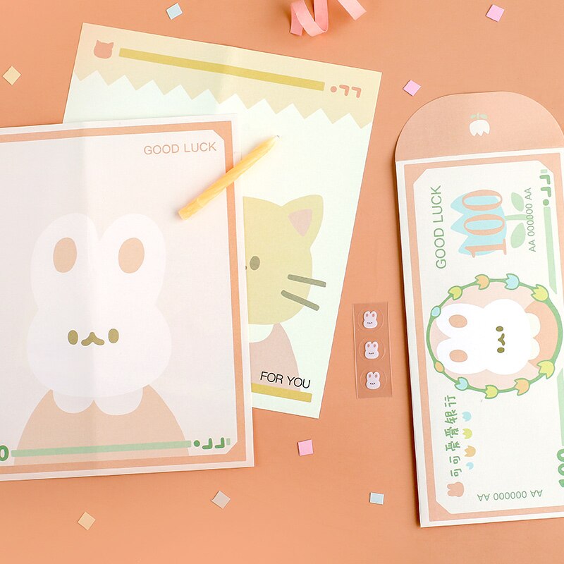 8packs/LOT animal vault series cute animals Stationery letter envelope set