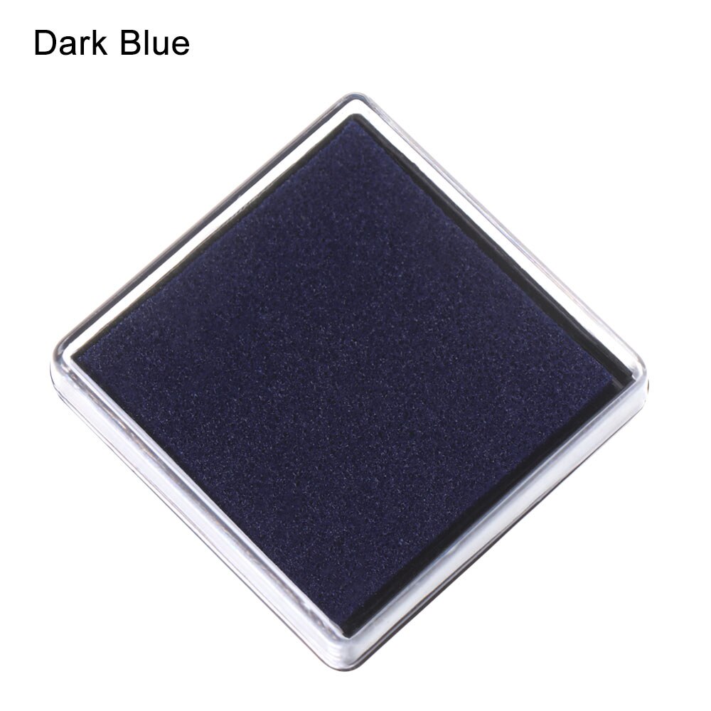1PC Colorful Ink Pad Printing Oil Stamp Pads Fingerprint Square Inkpad Sponge Scrapbooking Drawing Toys DIY Office School Supply: Dark Blue