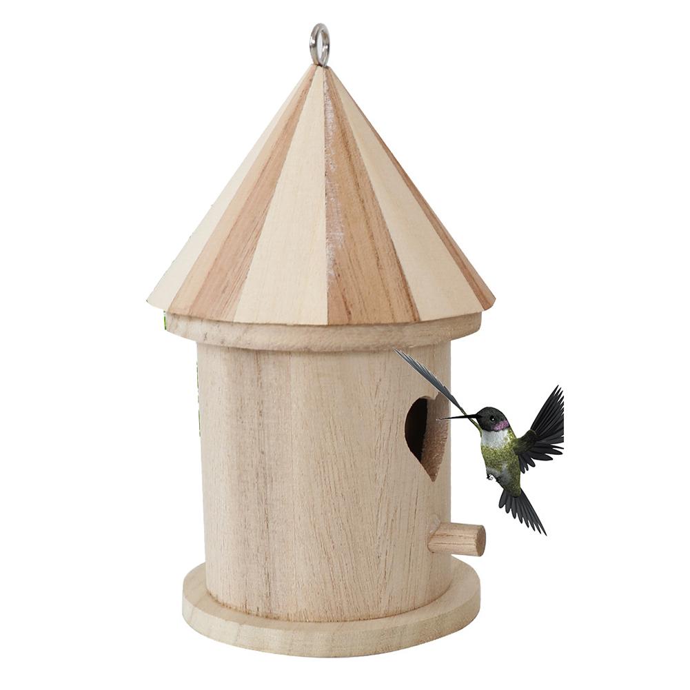 DIY Wooden Bird House Outdoor Hanging Bird Feeder Kids Painting Crafts Garden Home Decoration Bird Nest Pet Supplies