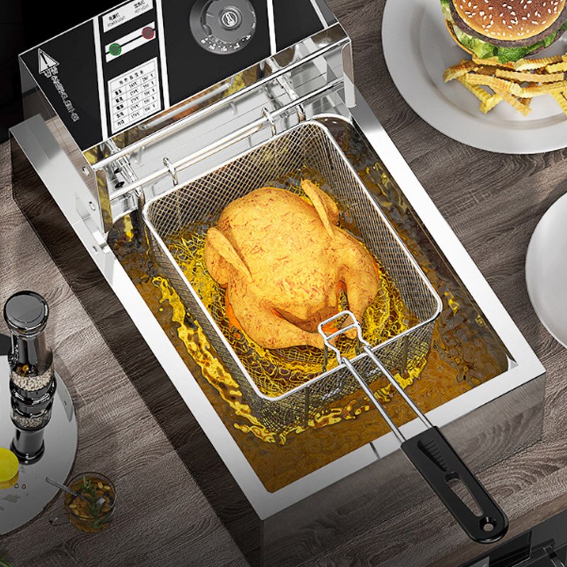 Rvs Elektrische Friteuse Multifunctionele Fat Friteuse Machine Grill Gebakken Vis Kip Vlees Aardappel Chips