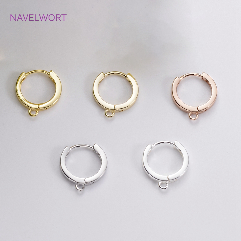 Ganchos para pendientes chapados en oro de 14 quilates, pendientes redondos de aro para suministros de joyería, sujetadores para pendientes, accesorios para pendientes DIY