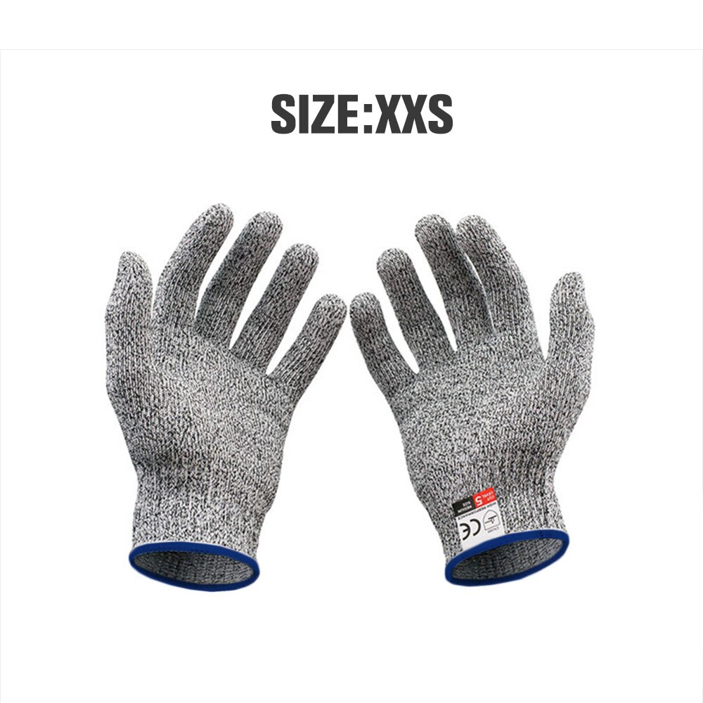 Guantes de seguridad resistentes al corte, par de guantes de trabajo anticortes, transpirables, de carnicero, cocina, para cortar carne de pescado: XXS