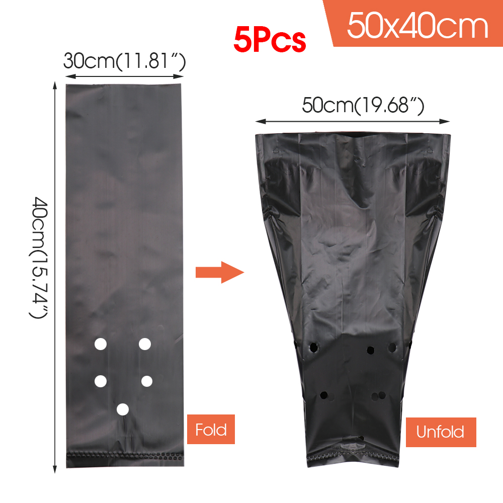 Bolsa gruesa para plantar plántulas de PE, maceta de cultivo de plantas de vivero transpirable negra para contenedor de trasplante de árboles de huerto de jardín: Castaño