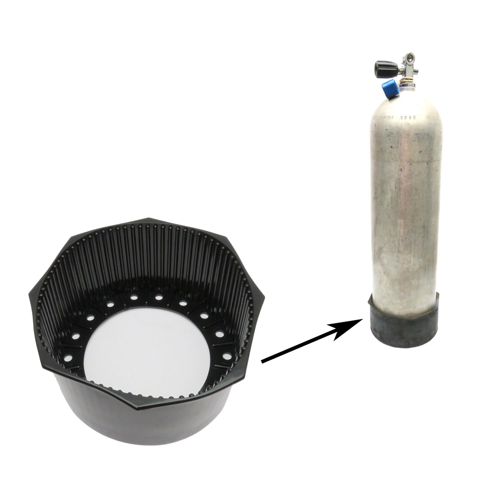 7.5 inch Rubber Scuba Diving Cylinder Tank Boot for 12L Steel Tank