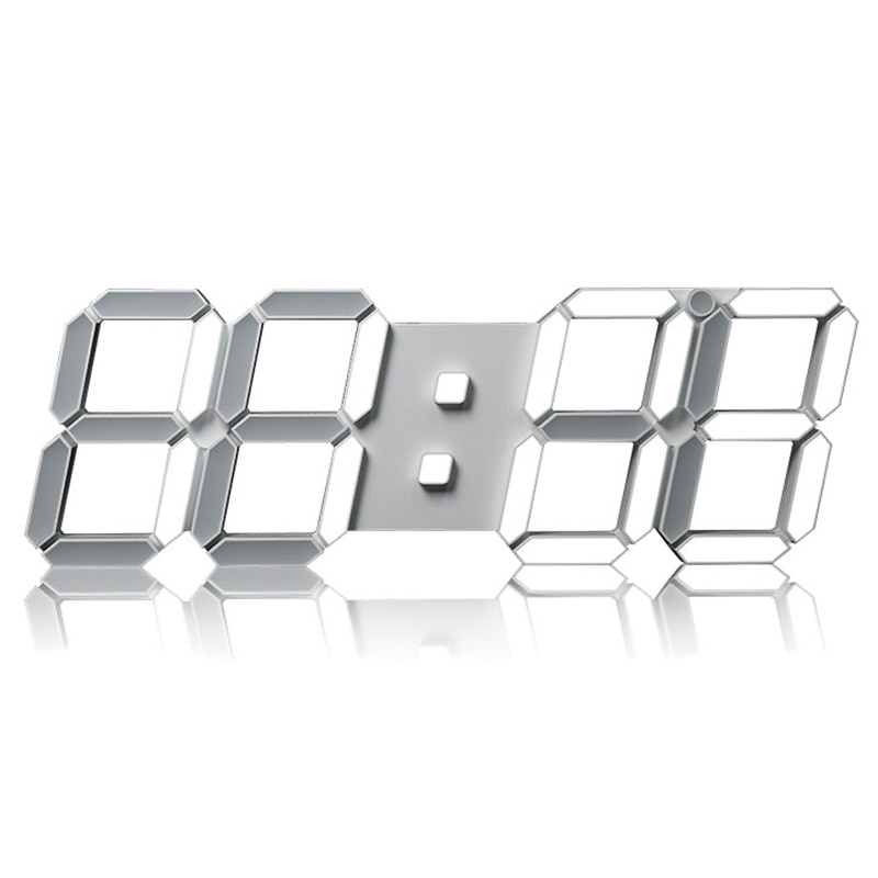 Large Modern Digital Led Skeleton Wall Clock Timer 24/12 3D