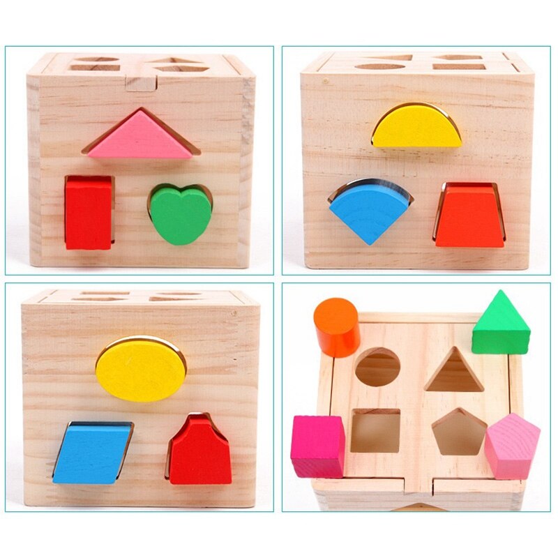 Shape Classification Square Toy with 13 Wooden Blo... – Vicedeal