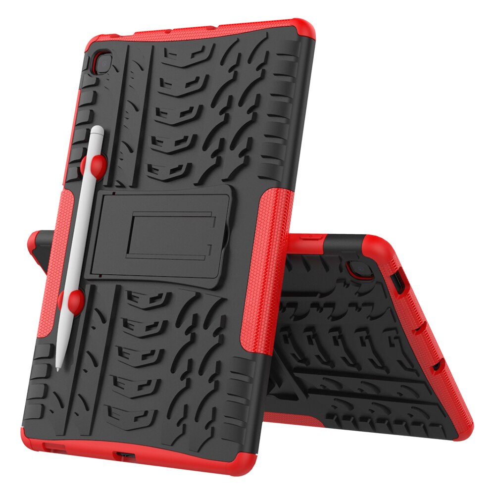 Voor Samsung Galaxy Tab S6 Lite 10.4 SM-P610 SM-P615 Case Hybrid Duty Armor Case Voor Samsung Galaxy Tab S6 Lite 10.4 Tablet Shell: Rood