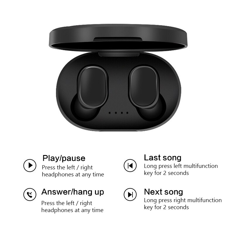 A6S 5.0 Bluetooth Headsets Voor Redmi Air Dots Draadloze Oordopjes TWS Oortelefoon Noise Cancelling Microfoon voor Xiaomi iPhone Huawei Samsun