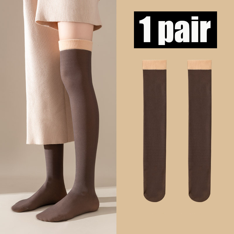 Calze invernali da donna sopra il ginocchio Calzini termici alti alla coscia Comodo calzino caldo sottile elastico Moda Sokken da donna di alta qualità: Cielo Blu