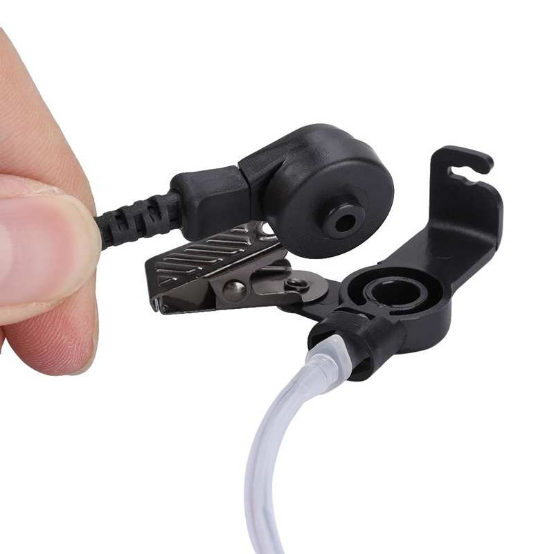 Oreillette talkie-walkie 2- broches avec microphone, conduit d'air ptt, kit de surveillance pour écouteurs talkie-walkie ptt