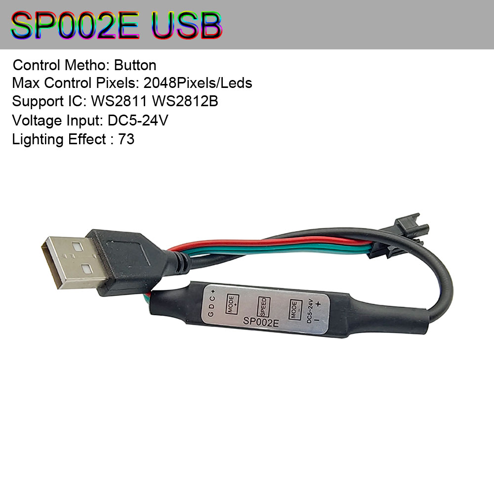 Ws2811 ws2812b controlador bluetooth/wifi/música ws2812 inteligente rgb led pixels controlador de tira sp107e sp108e sp110e t1000s DC5-24V: Azul