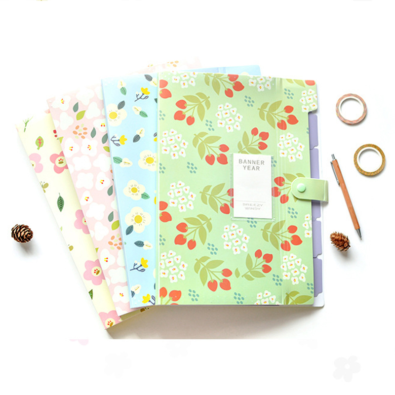 Floral Printed Accordion Document File Folder Expanding Letter/A4 Organizer (set of 4)