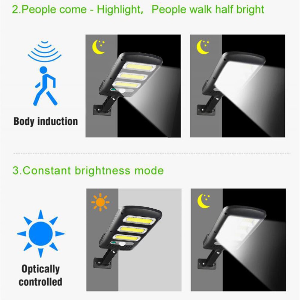 LED Motion Sensor Solar Wall Light Remote Control ... – Grandado