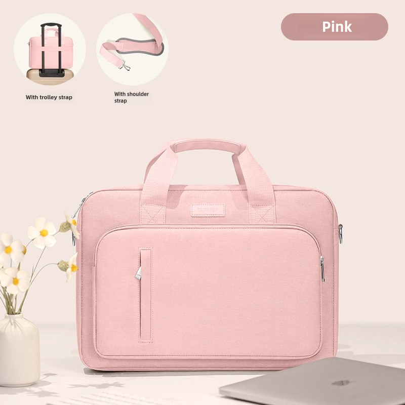 Laptoptasche 13,3 14 15,6 17,3 Zoll wasserdichte Notebooktasche für MacBook Luft Profi 13 15 Computer Schulterhandtasche Aktentasche Tasche: 15-Zoll / Beige