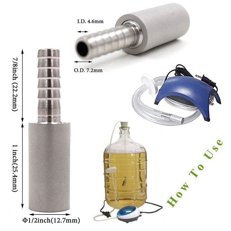 Homebrew Ossigenazione di Diffusione di Pietra 0.5 e 2 micron Acciaio Inox Birra Carbonatazione di Aerazione per Birra vino Strumenti sbarra Spedizione Gratuita
