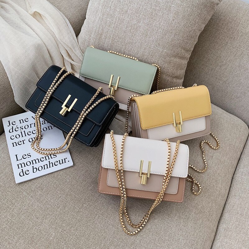 Contraste couleur cuir sacs à bandoulière pour femmes voyage sac à main Simple épaule sac de messager dames sac à bandoulière