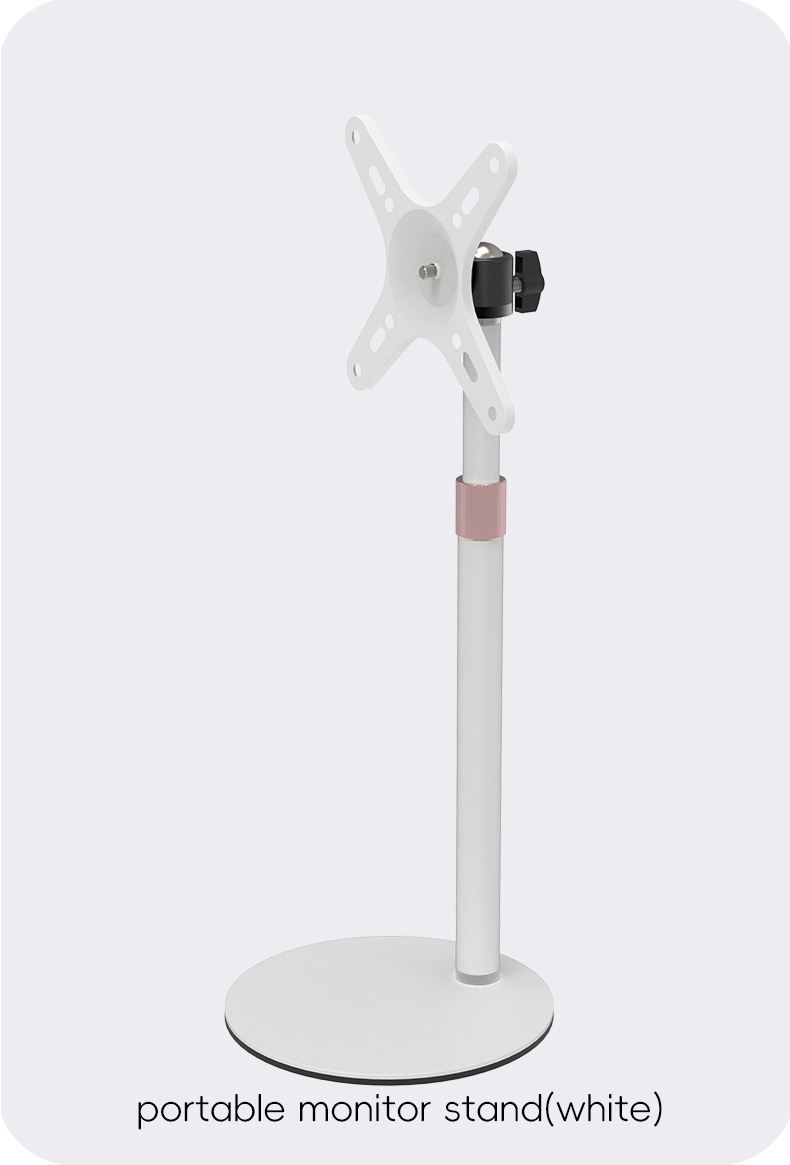 Kimdoole Draagbare Monitorstandaard In Hoogte Verstelbare Vesa Monitor Tabletstandaard Vrijstaande Low Profile Desk Mount Monitor Ondersteuning: Black