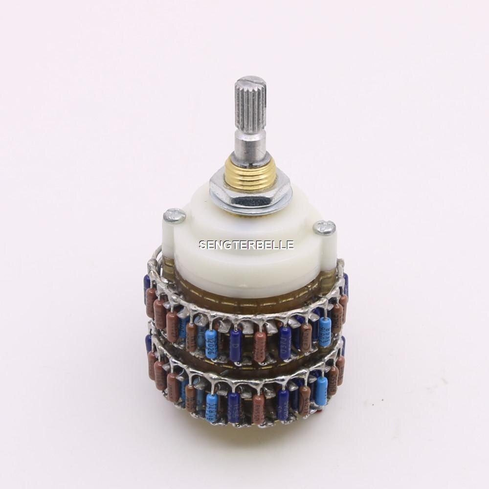 1pcs 24 Steps DALE 2 channel shunt type Volume potentiometer stereo 10K /50K/100K