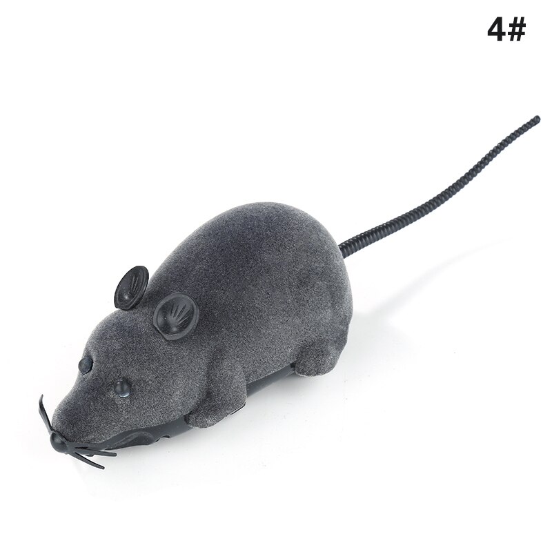 Souris télécommandée à infrarouge pour chat, jouet d&#39;émulation, mouvement mécanique, accessoires pour animaux de compagnie, blague effrayante: Gray with black ear