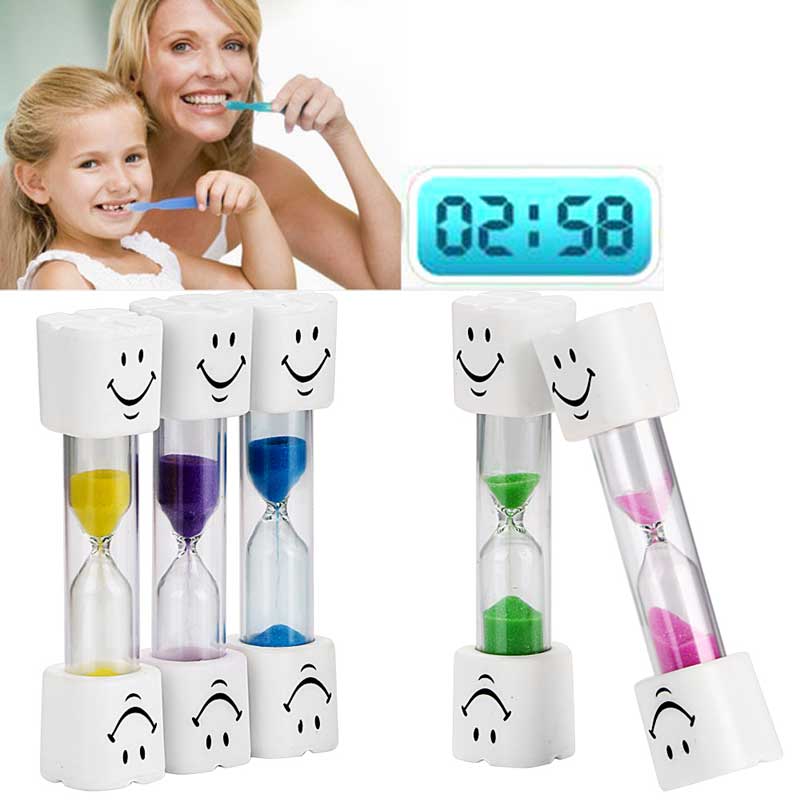 3 minutos relojes de arena casa DecorToothbrush temporizador para cepillarse los dientes de los niños cara sonriente de arena temporizador
