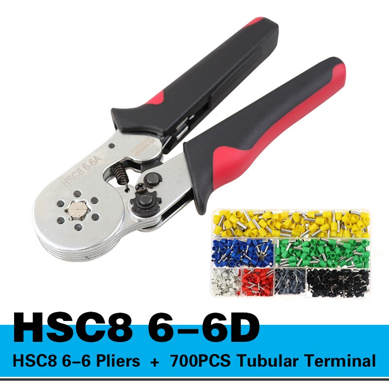Krimpning miniverktyg kabelpresstång hsc 8 6-6 klämma trådavdragare avbitare tångsats elektriskt uttag krimpverktyg: Hsc 8 6-6d och 700