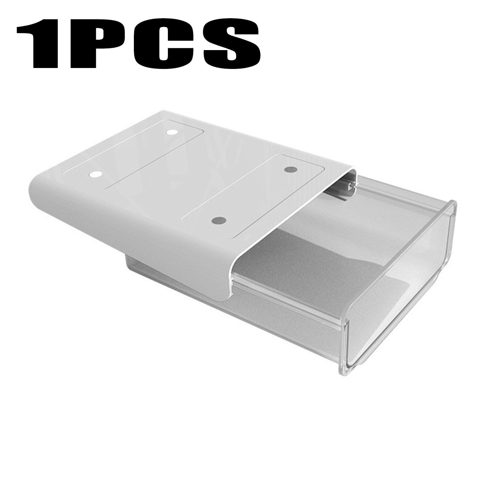 Hidden Desk Table Under Paste Desk Organizer Memo Pen Stationery Storage Box Case Desk Drawer Divider Stationery Sticky Decor: 1 WHITE