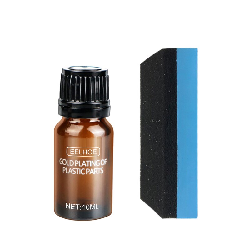 Pâte de revêtement avec éponge 10ml, Agent de rénovation de pièces en plastique de voiture, nettoyant d&#39;entretien pour tableau de bord de voiture