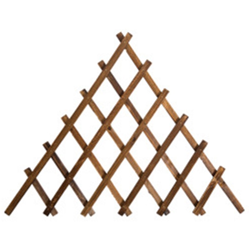 Folding Wooden Trellis Anti-Corrosion Triple-cornered Expandable Plant Climbing Lattice Trellis Decorative Garden Fence: Default Title