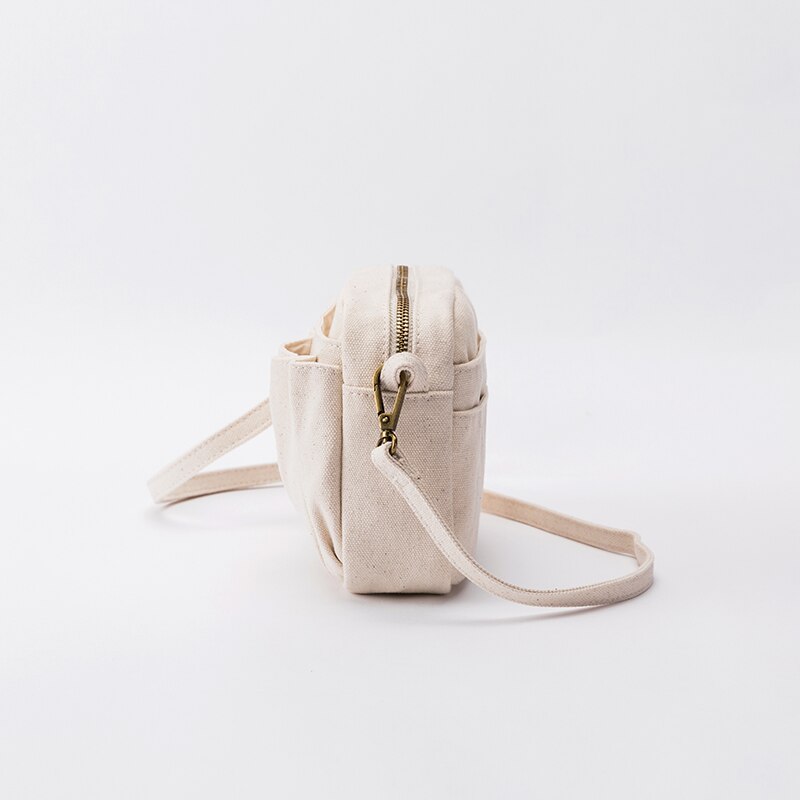 Hong kong-stijl retro canvas schoudertas klein vierkant
